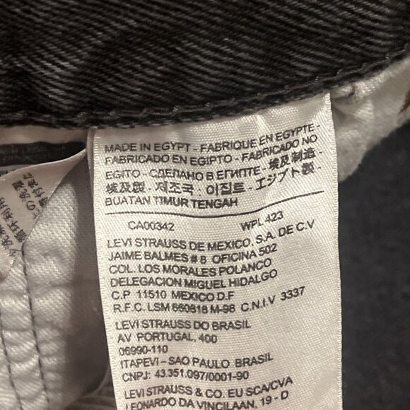 Men's Levis 501 Original Fit Denim Jeans SZ 38x34 Faded Black Button Fly Red Tab - Picture 8 of 13